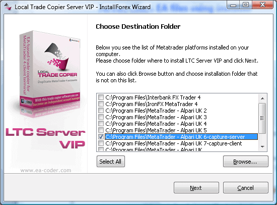 Local Trade Copier auto-installer window