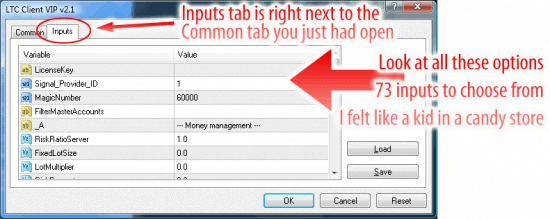 Local Trade Copier Client EA Inputs