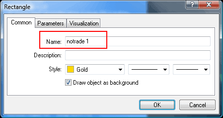 MT4 rectangle object name notrade