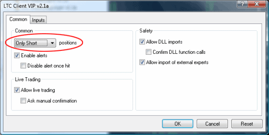 LTC VIP client ea common tab short only positions