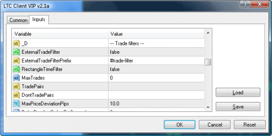 MT4 client ea trade filters options