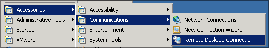 Remote desktop connection on windows 2003