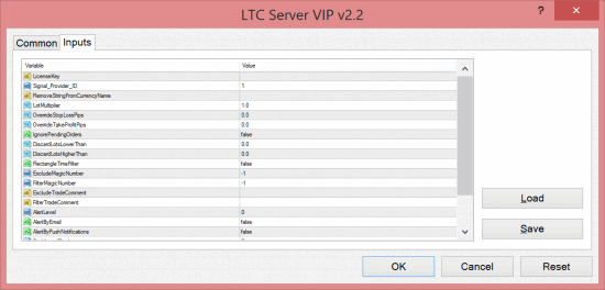 Server EA inputs