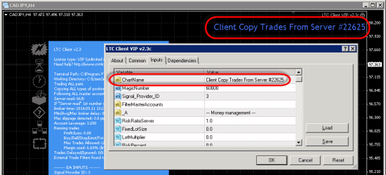 A new option ChartName in the Local Trade Copier for MT4