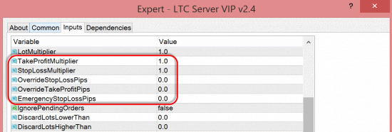 More SL/TP options for LTC Server EA