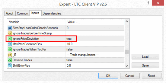 LTC Client EA can also be configured to ignore price deviation/difference.