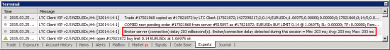 Local Trade Copier reports broker execution speed on copied trades.