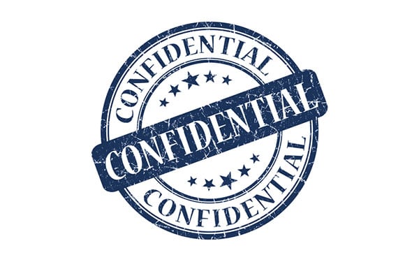 Selo azul confidencial