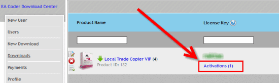 Local Trade Copier activations can be managed from the Download Center.