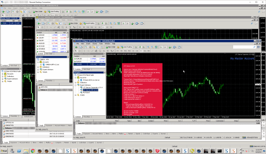 Multiple instances of MT4 terminal installed to copy trades between accounts using Local Trade Copier.