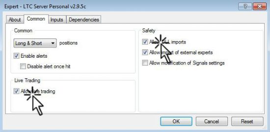 LTC EA - Enable Automated Trading