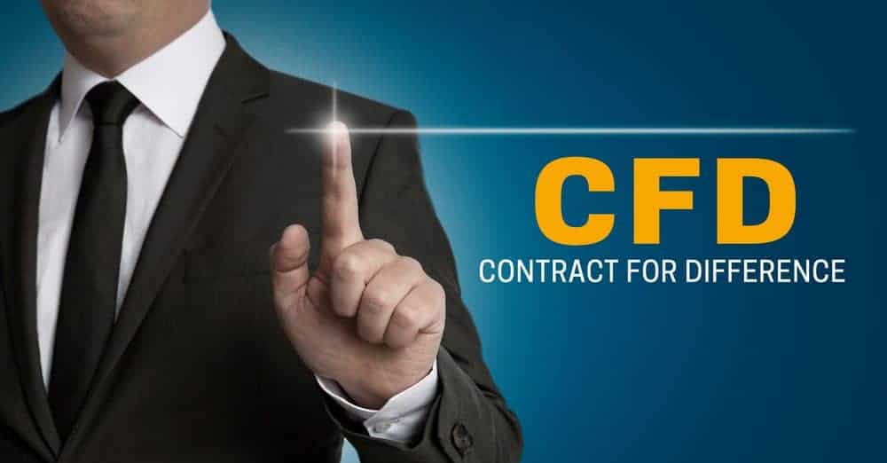 cfd touchscreen is operated by businessman