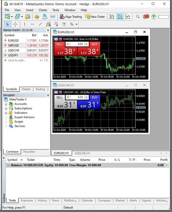 Installing MT5 Trade Copier on the master account Let's open the first MT5 terminal. We will use it as a master account. It means we need to install the MT5 Trade Copier Server EA to this account and attach it to the chart. 