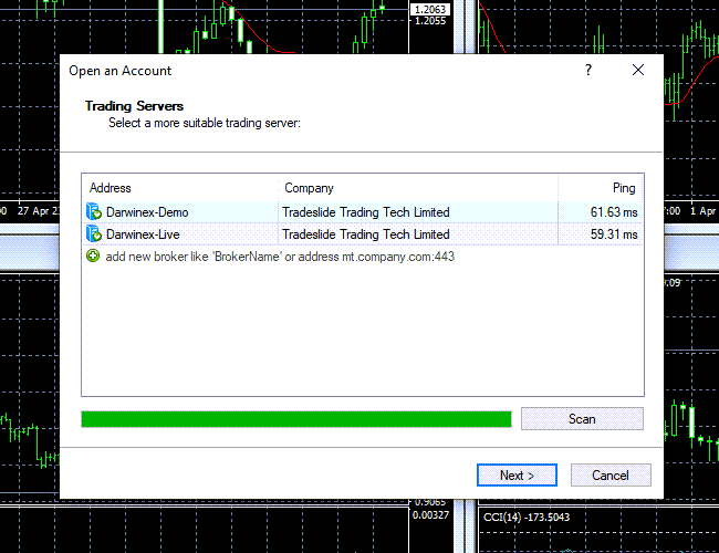 Open new account in Metatrader 4