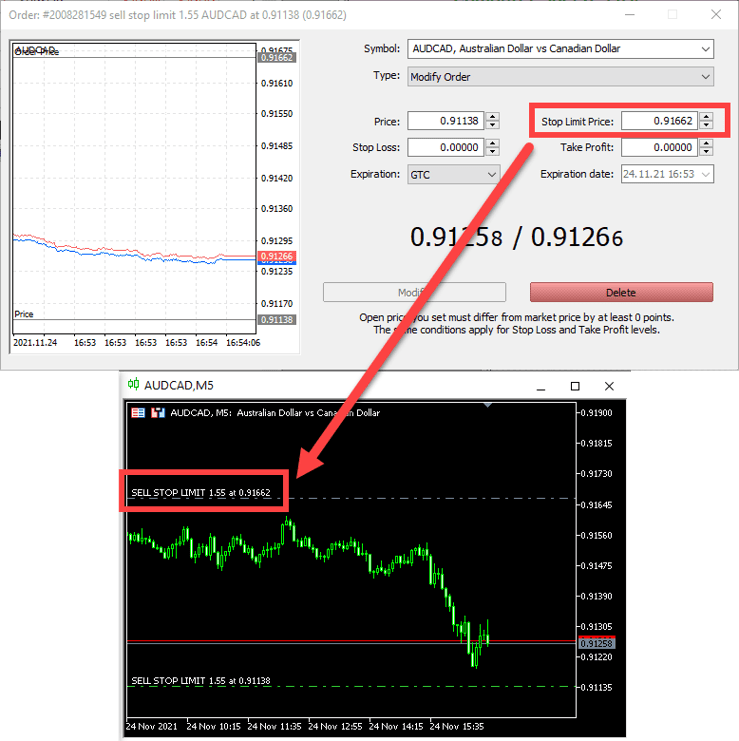 Bugfix: Stop Limit price update on MT5