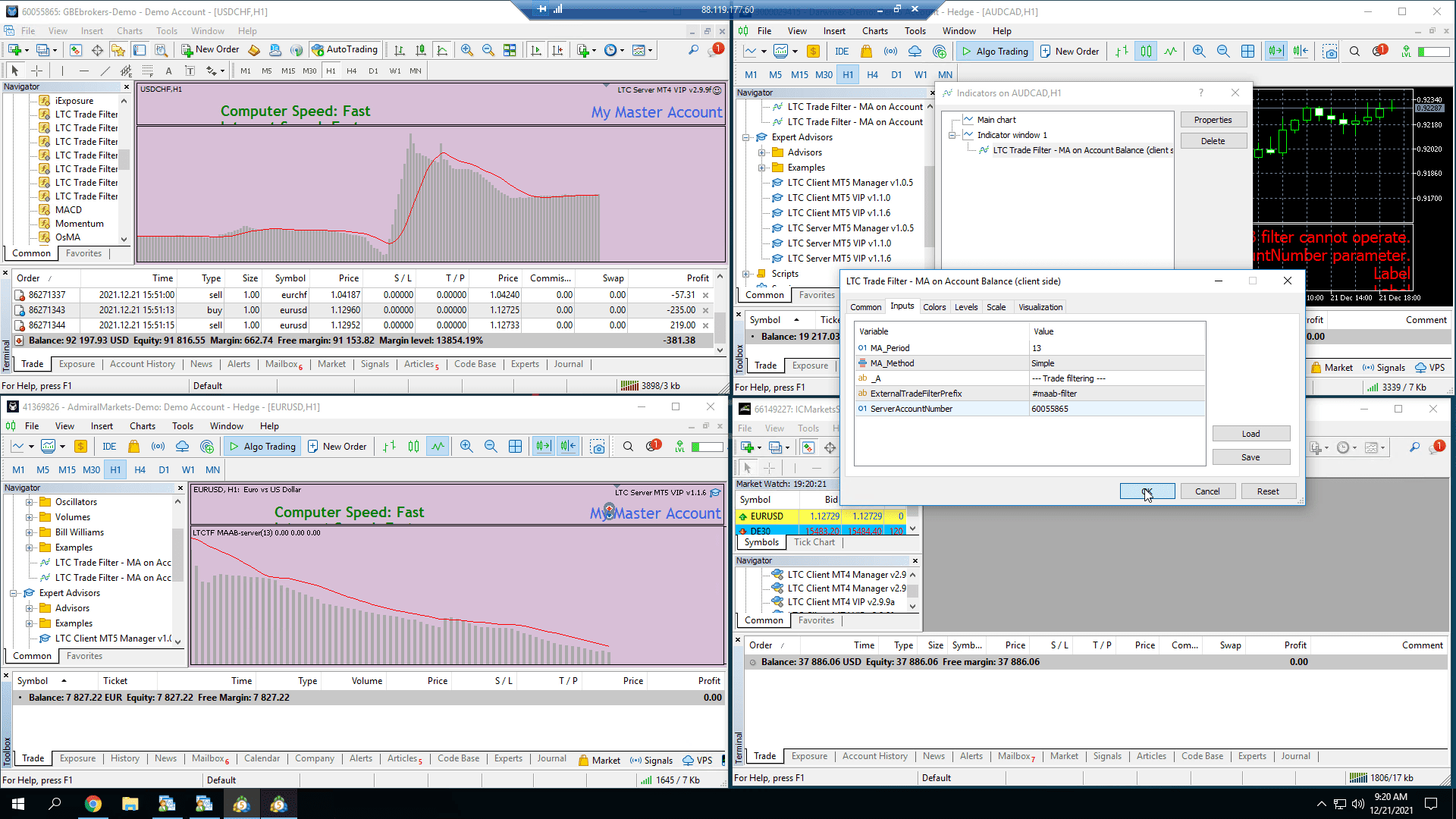Setting up MAAB Trade Filter on the client-side