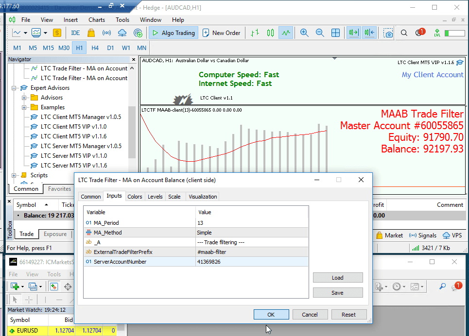 Setting up the second MAAB Trade Filter on the Client Account