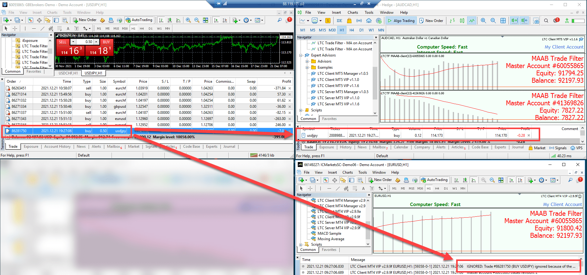 USDJPY BUY trade filtered out by MAAB Trade Filter