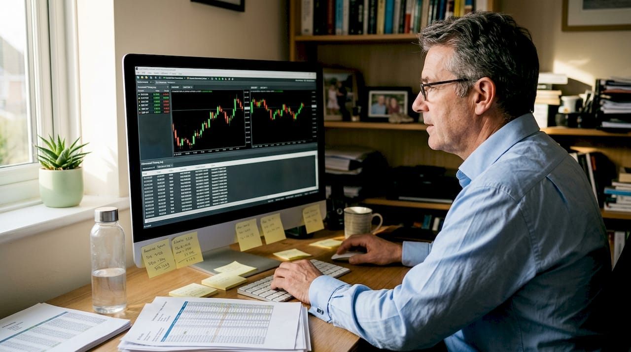 Educator demonstrating forex automation software