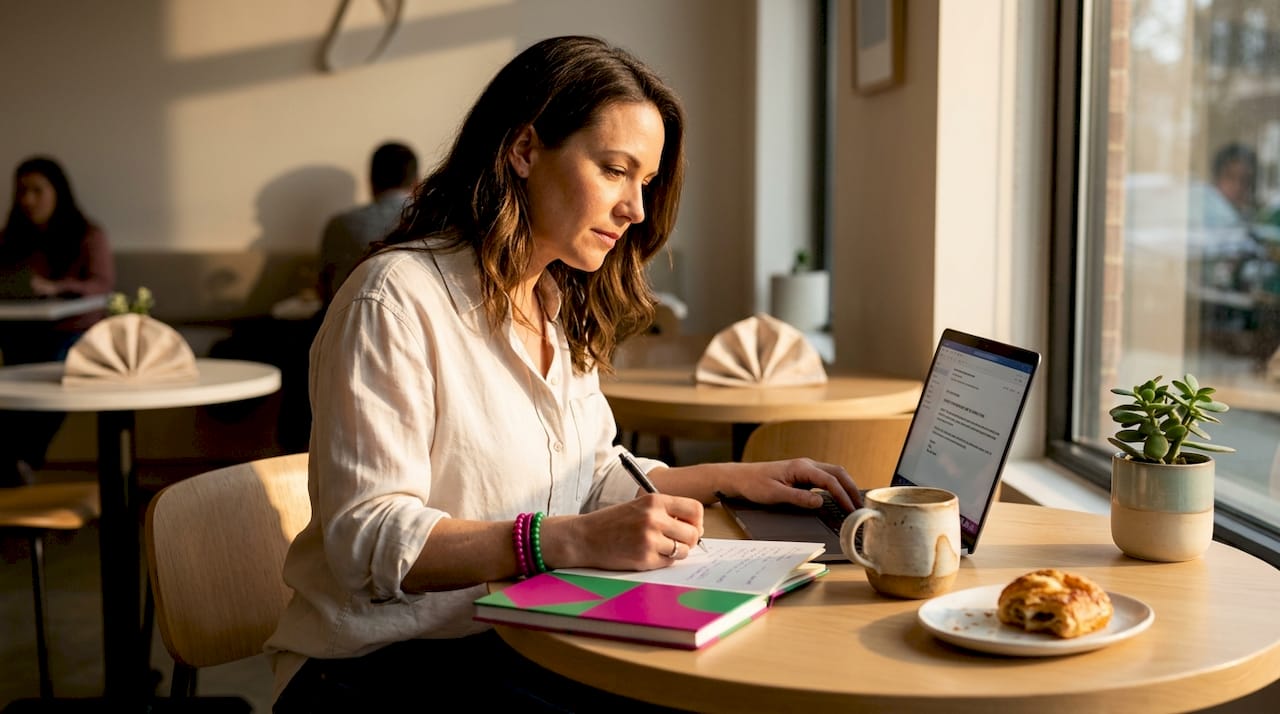 Account manager reviews payment risks at desk