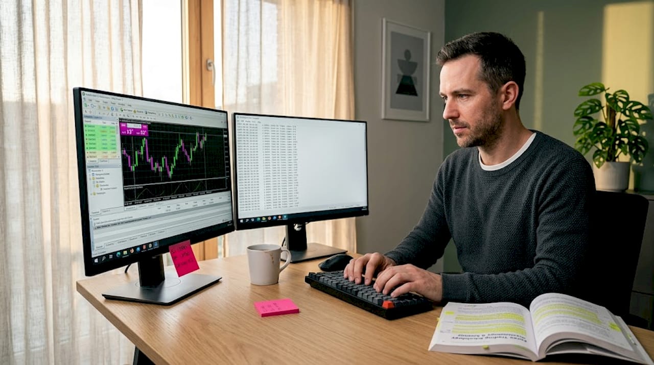 Trader manually configuring trade copier workflow