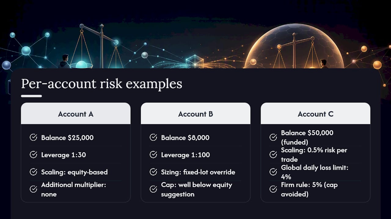 Comparison of three account risk configurations