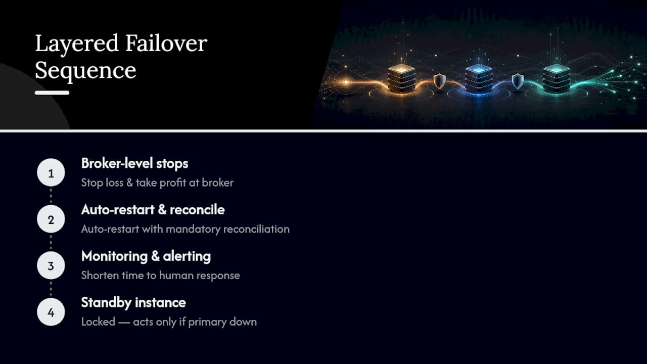 Layered trade copier failover protection