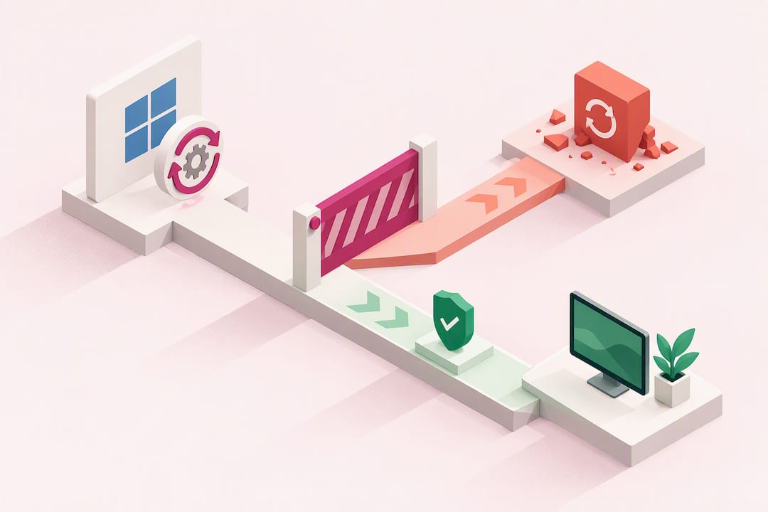 Ilustración sobre el control seguro de actualizaciones