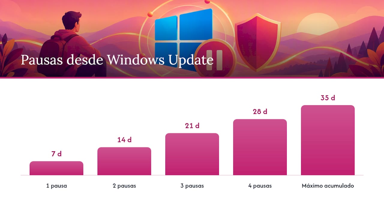 Cómo pausar las actualizaciones desde Configuración > Windows Update — overview diagram