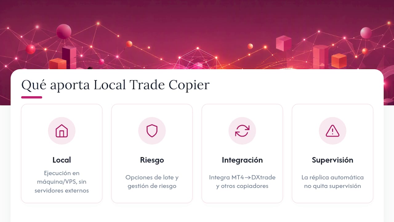 Qué aporta Local Trade Copier a esta configuración — overview diagram