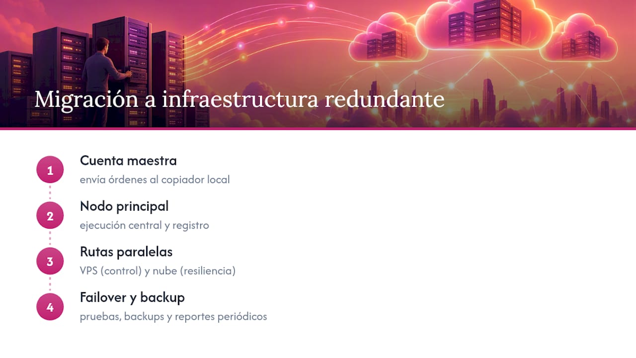 Migración de un copiador local a una infraestructura redundante