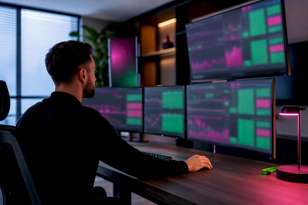 Trader monitoring local multi-account copying setup
