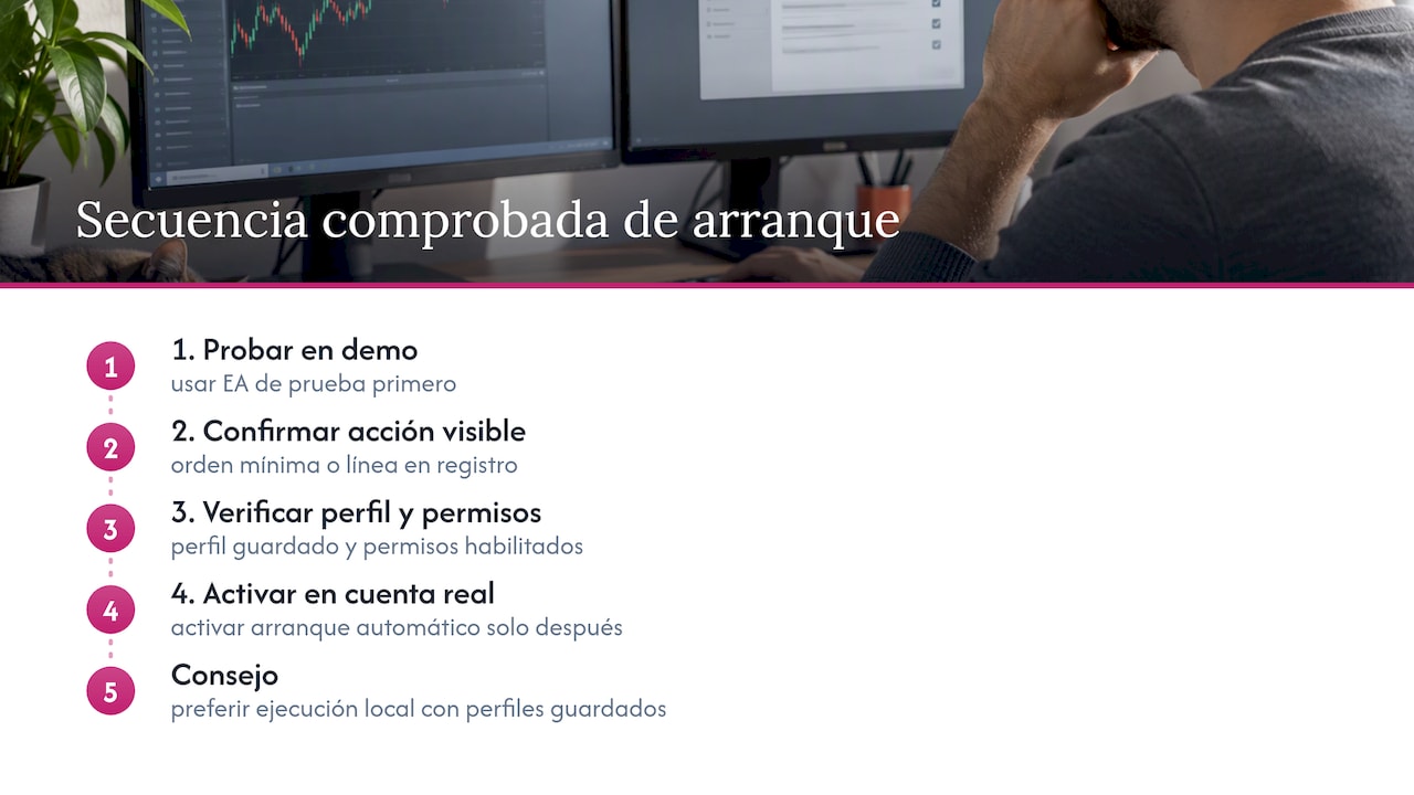 Secuencia de prueba previa al inicio automático