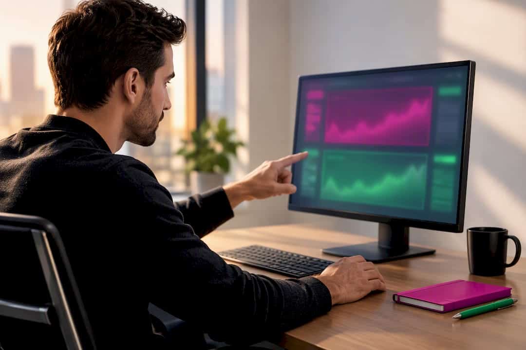 Trader reviewing opposing forex positions