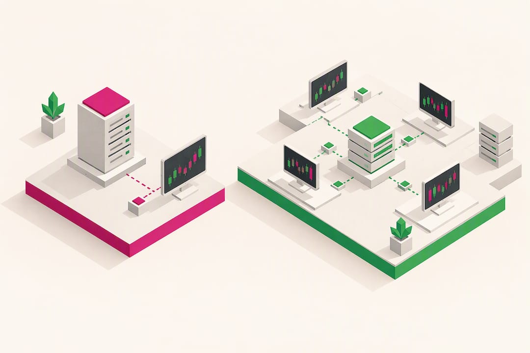 Comparativa visual entre dos plataformas de trading