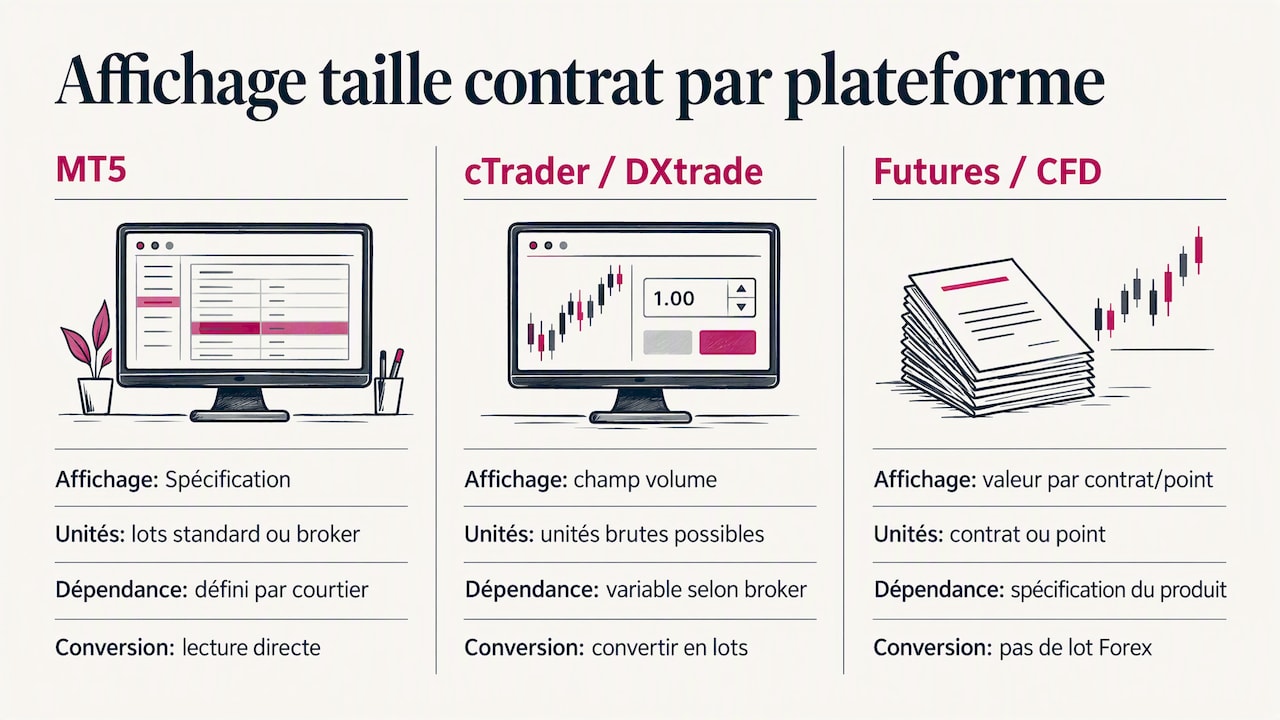 Comparaison des tailles de contrat entre MT5 et d'autres plateformes — overview diagram