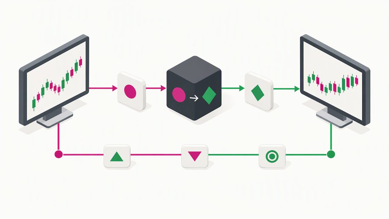 Proceso visual para mapear símbolos entre terminales