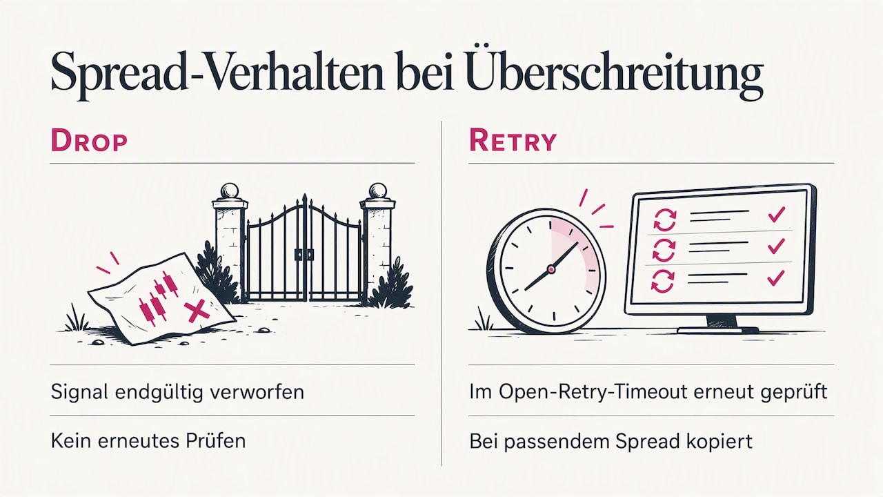 Drop verwirft, Retry prüft das Signal erneut