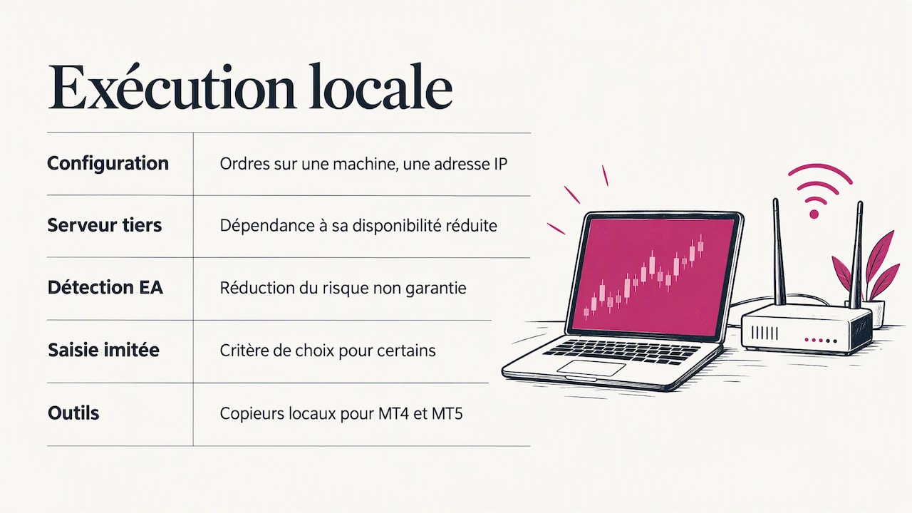Pourquoi l'exécution locale change la donne pour certains traders — overview diagram