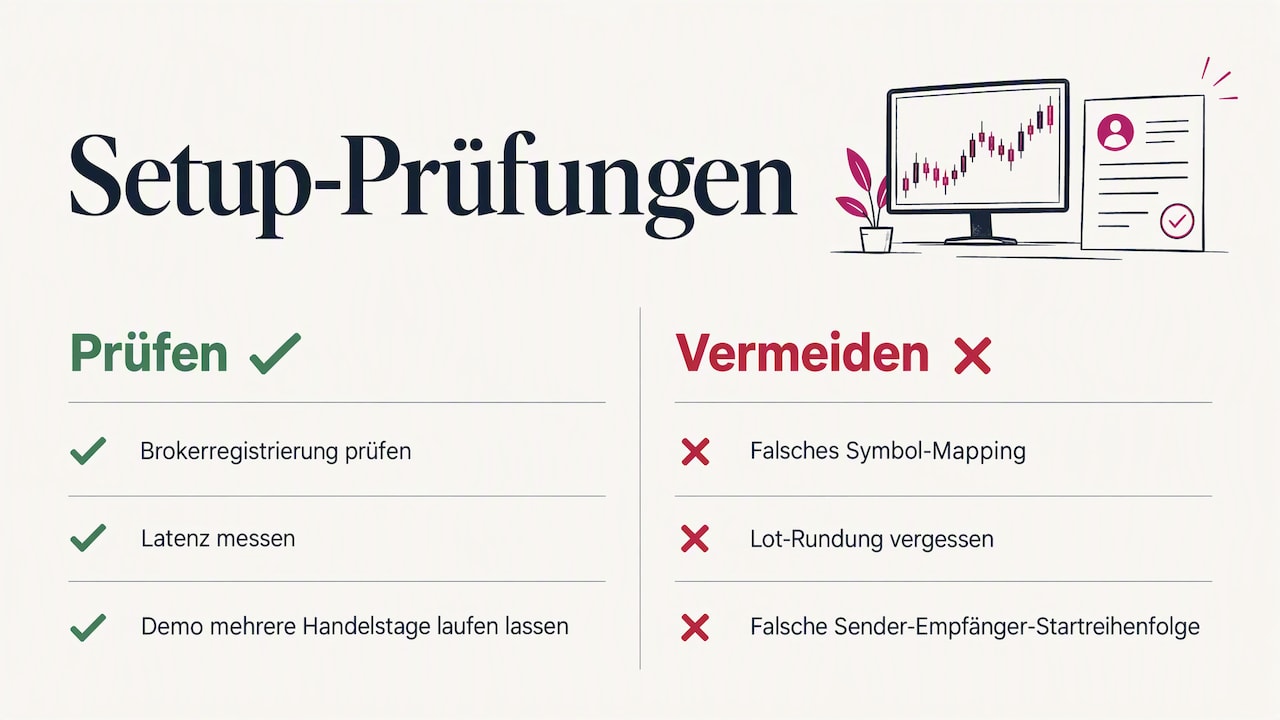 Prüfschritte für den Netting-Konto-Setup