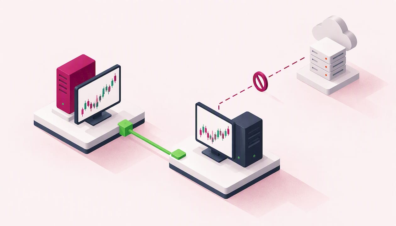 Deux plateformes connectées par un chemin local