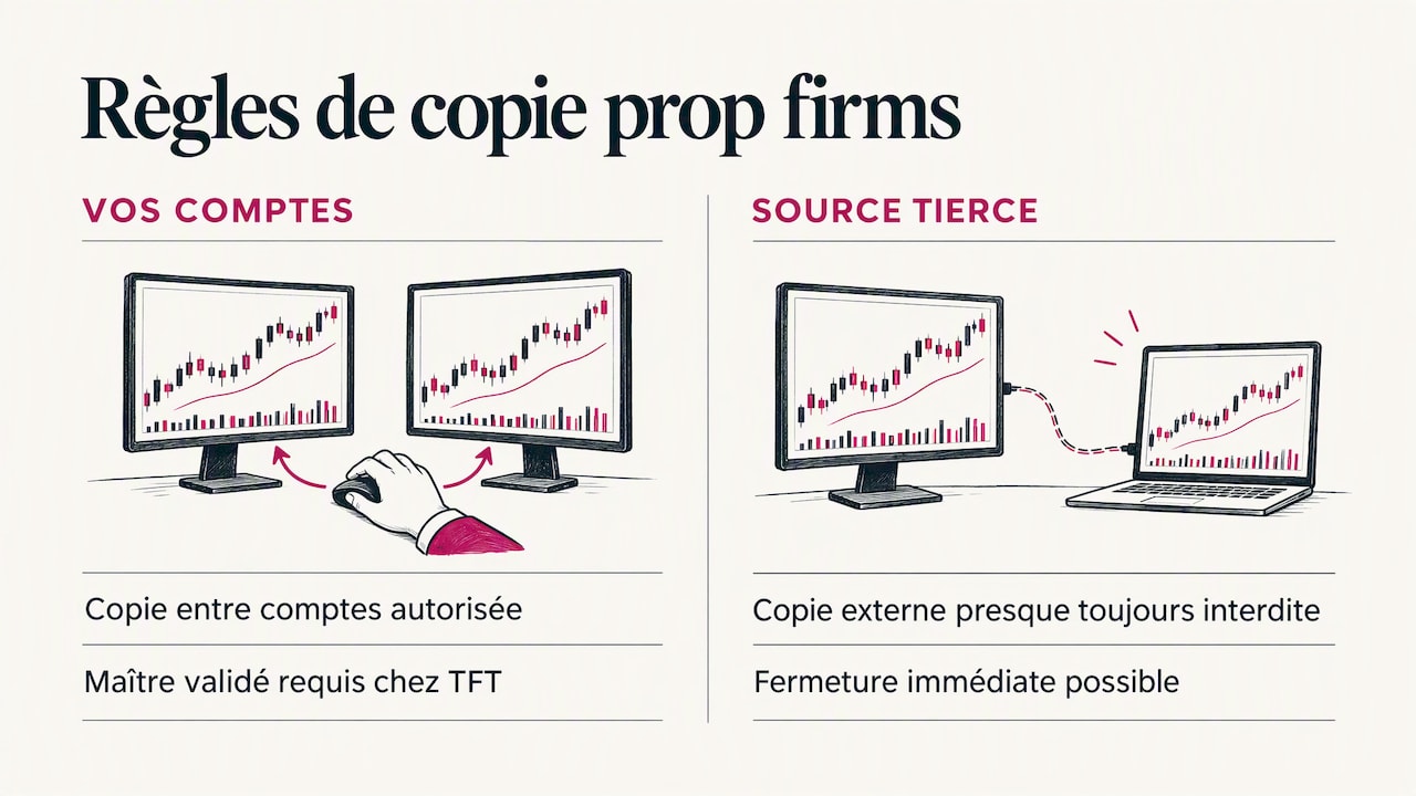 Prop firms : ce que la copie multi-sources permet et interdit — overview diagram