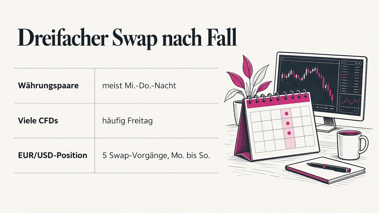 Zeitplan für dreifache Swaps bei Forex und CFDs