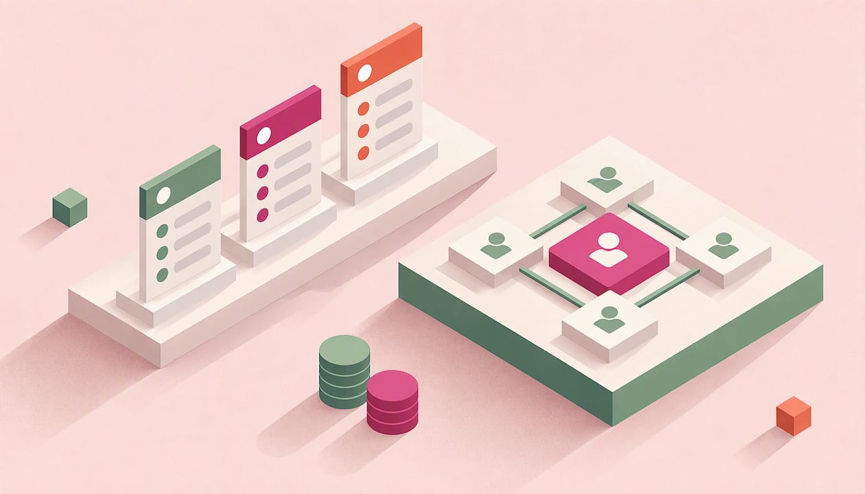 Ilustración abstracta de estrategias y cuentas