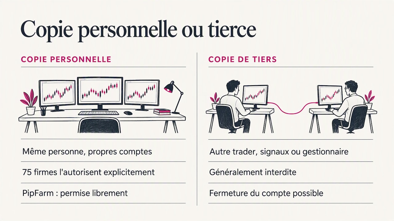Ce que les prop firms autorisent vraiment — overview diagram