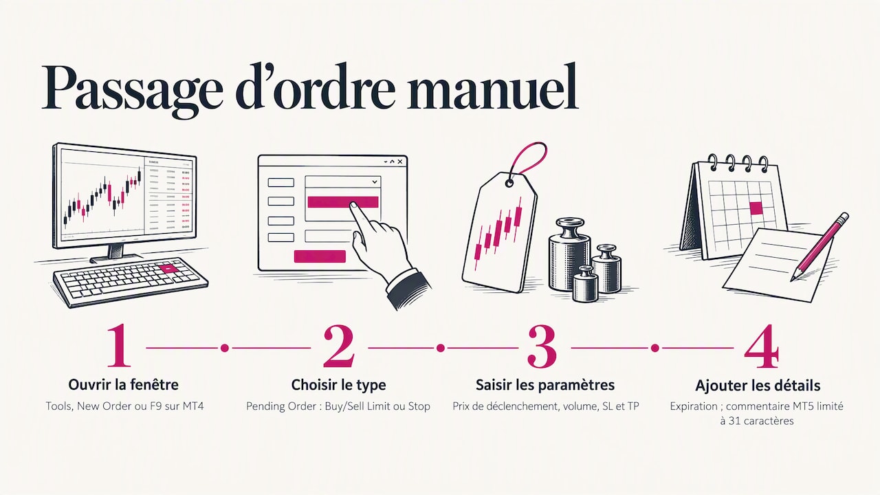 Étape 1 : maîtriser le passage d'ordre à la main — overview diagram